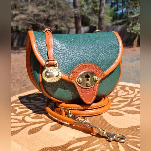 Vintage Dooney & Bourke Emerald Green AWL Calvalry R74 Mini Belt Crossbody Bag - Picture 13 of 13